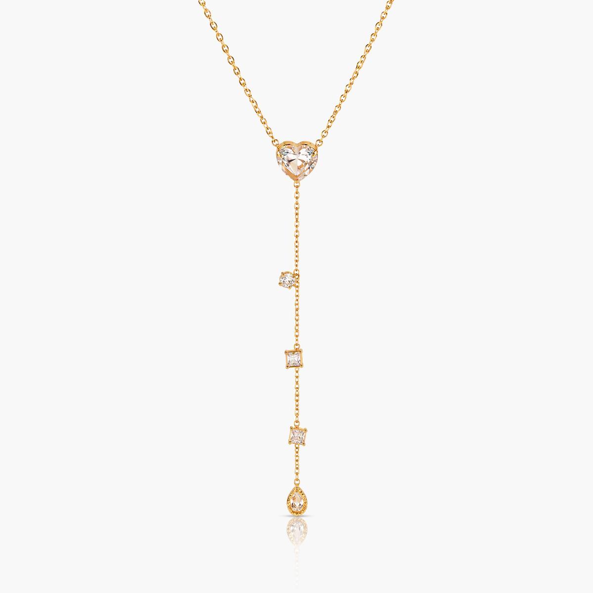 Dainty Heart Lariat Necklace