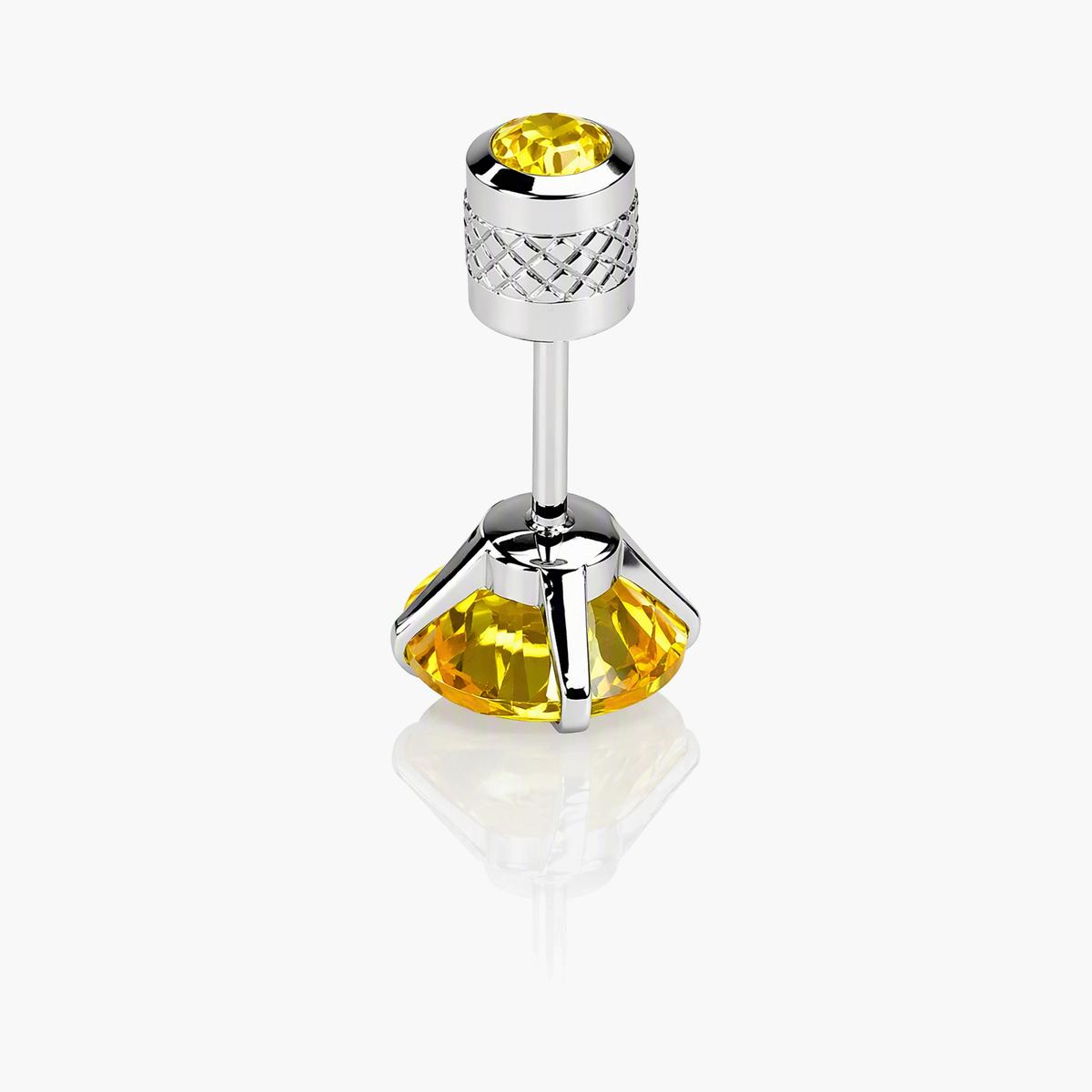 Round Gem Stud Earrings
