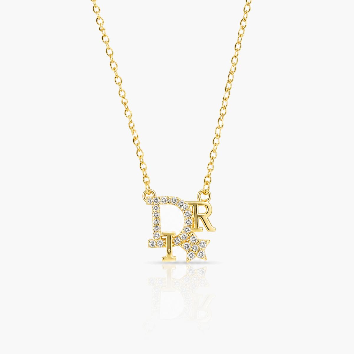 Dainty Letter Star Pendant Necklace