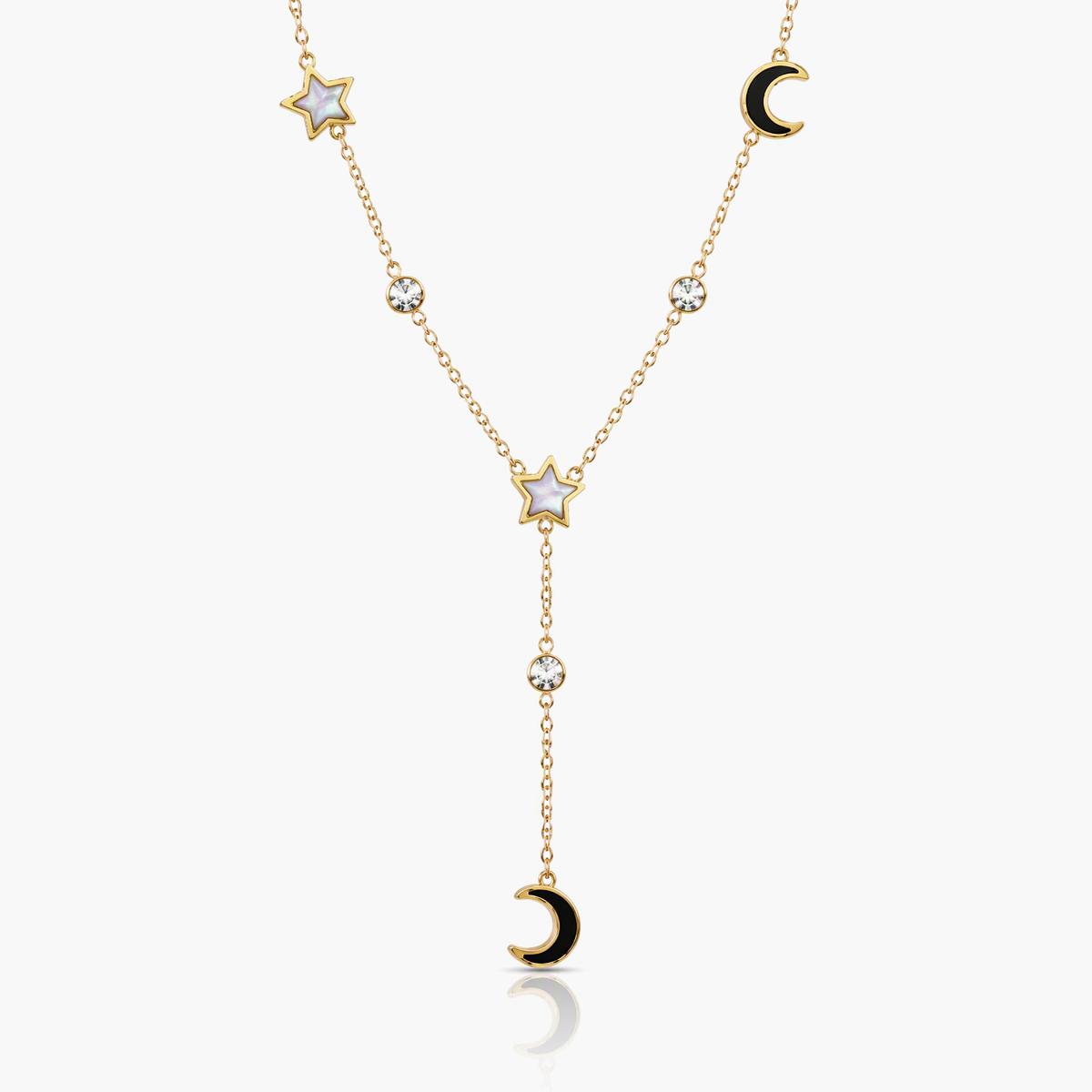 Dainty Star and Moon Y-Necklace