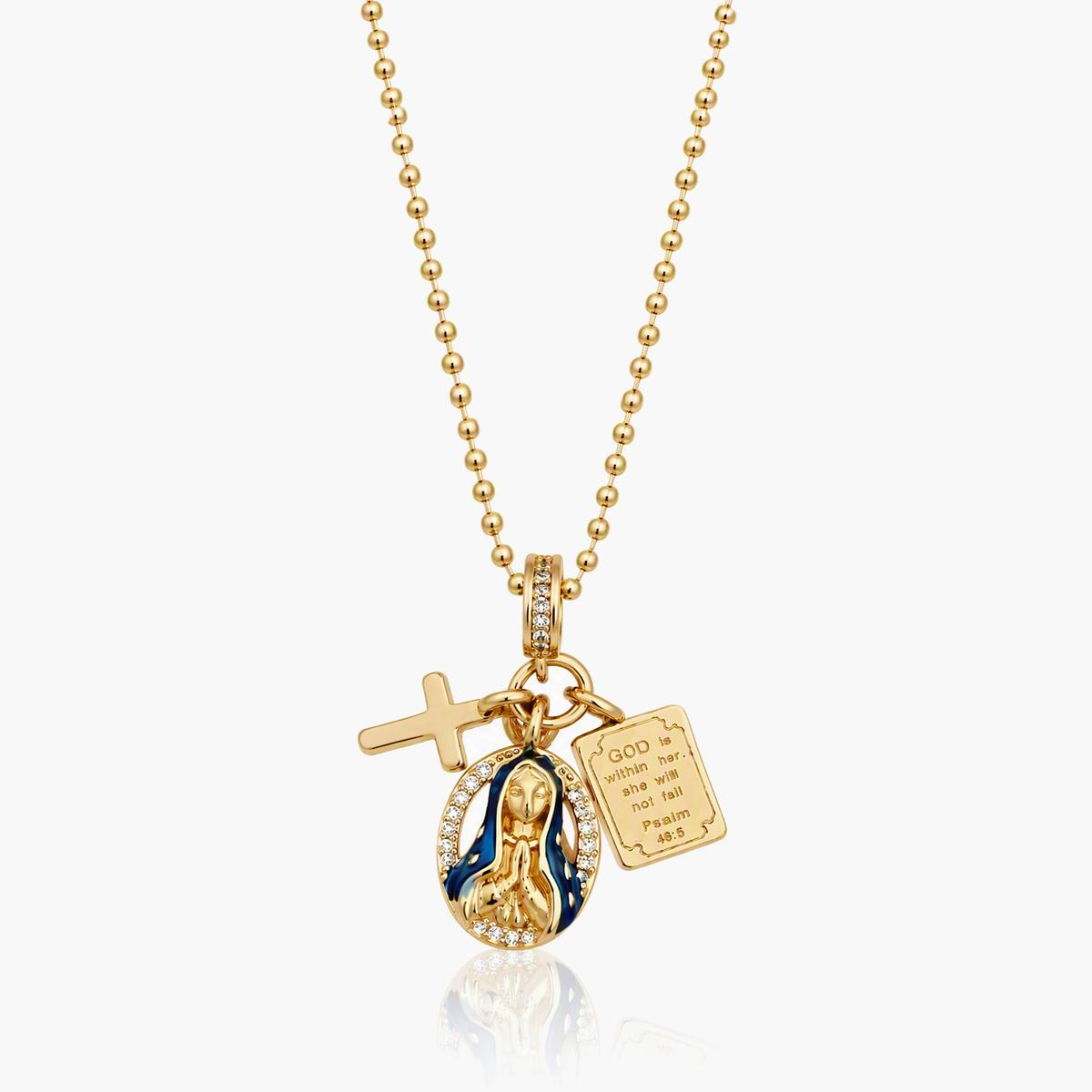 Virgin Mary Charm Pendant Necklace