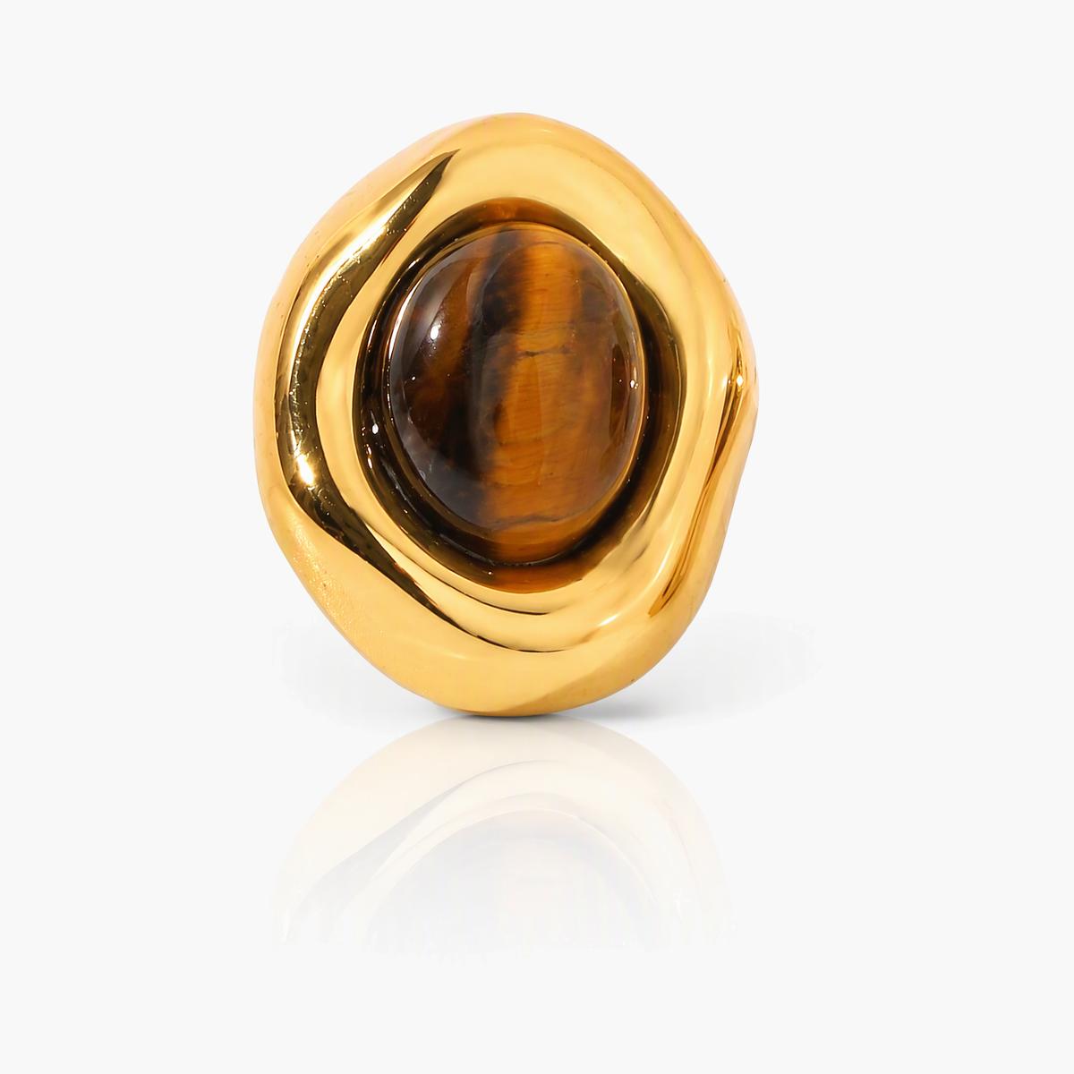 Chunky Oval Stone Stud Earrings