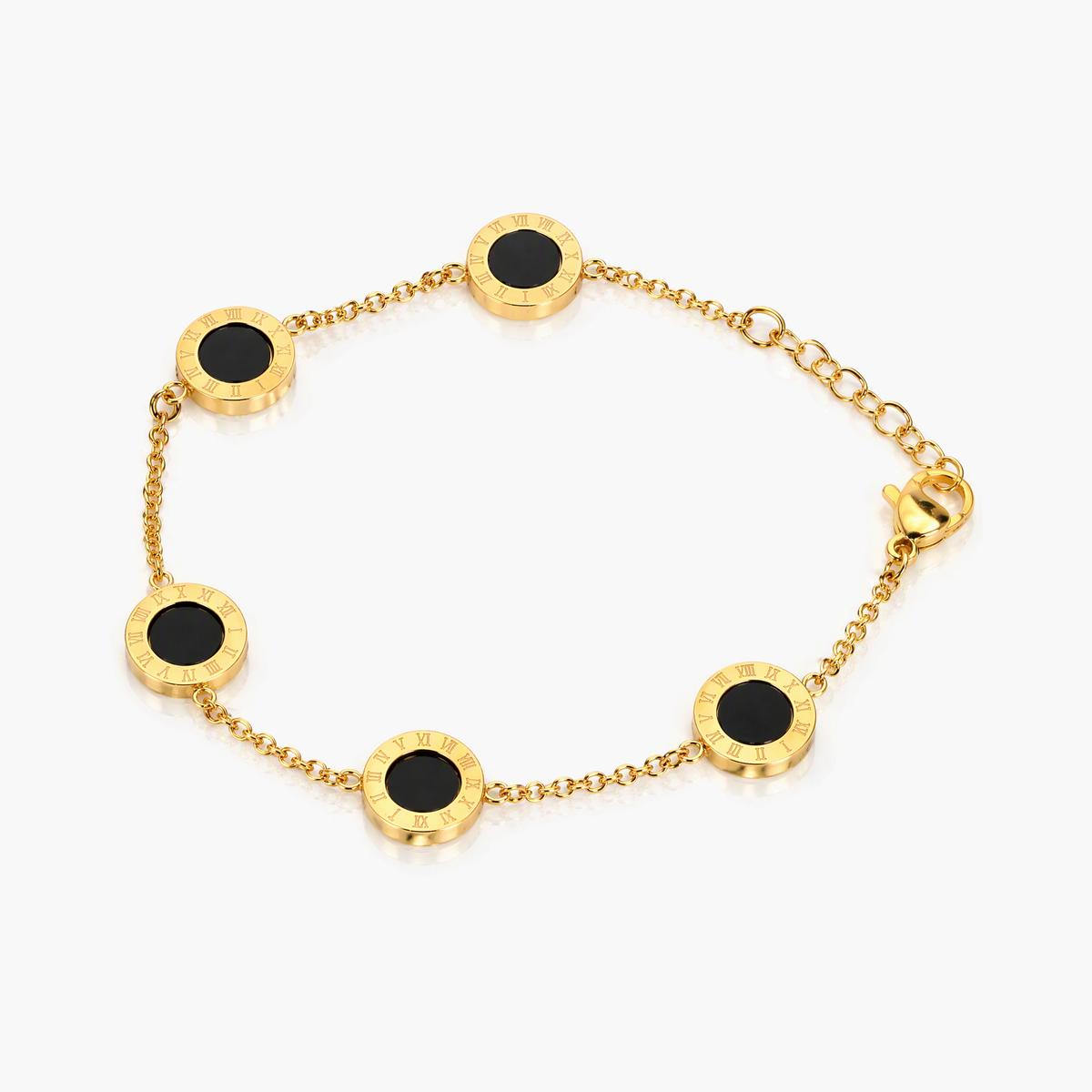 Roman Numeral Coin Charm Bracelet