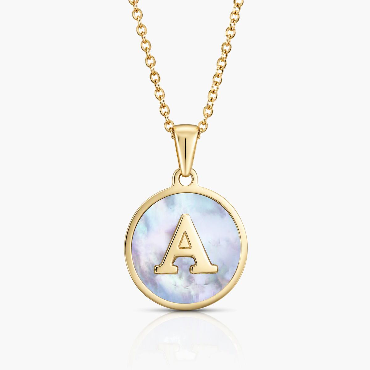 Trendy Letter Disc Pendant Necklace