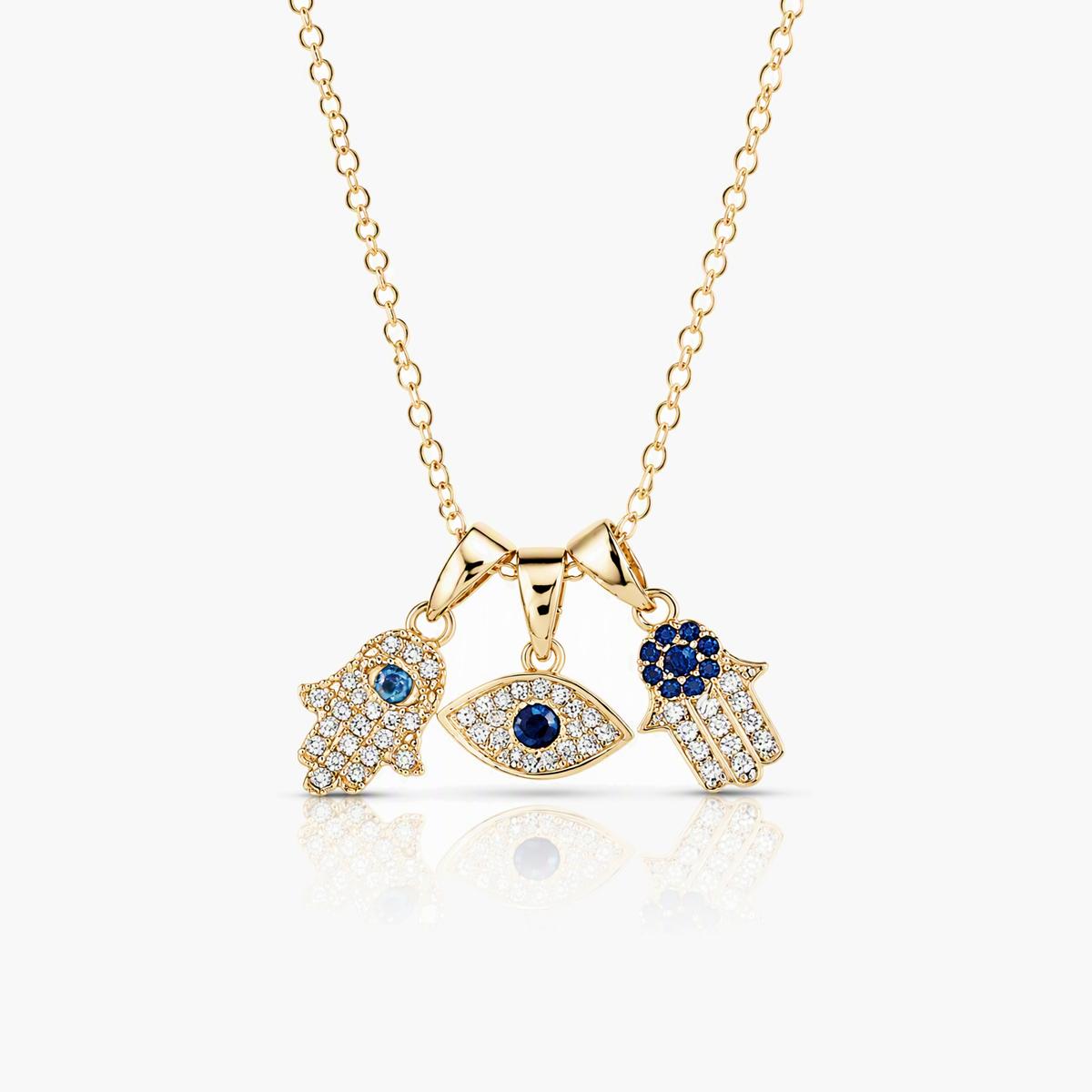 Trendy Evil Eye Hamsa Necklace