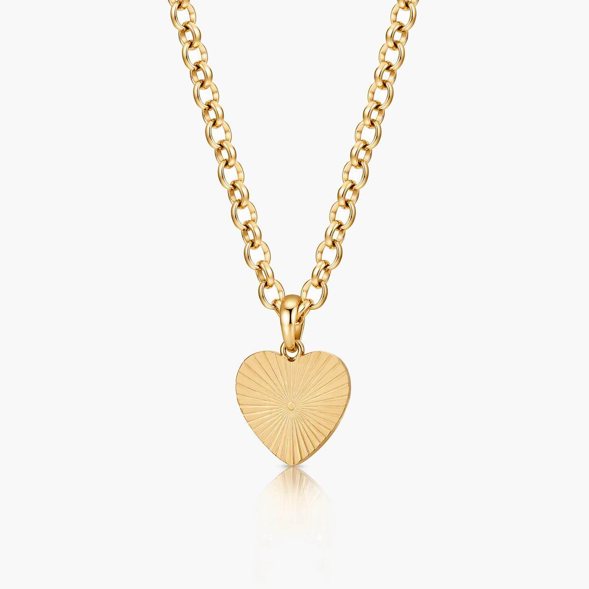 Sunburst Heart Pendant Necklace