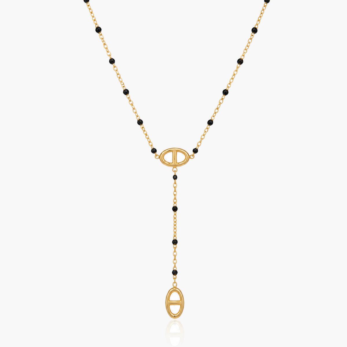 Minimalist Oval Lariat Necklace