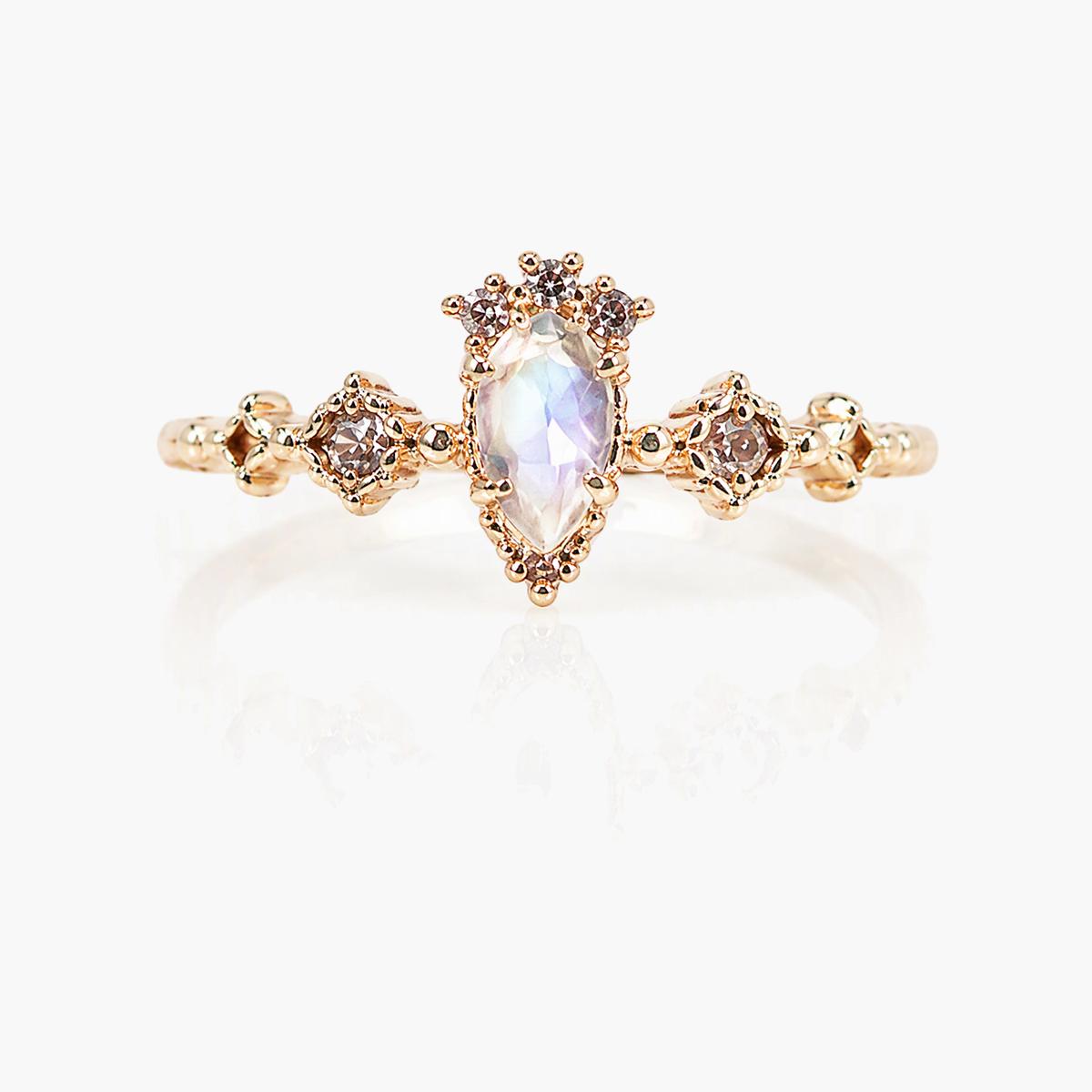 Dainty Heart Pave Ring