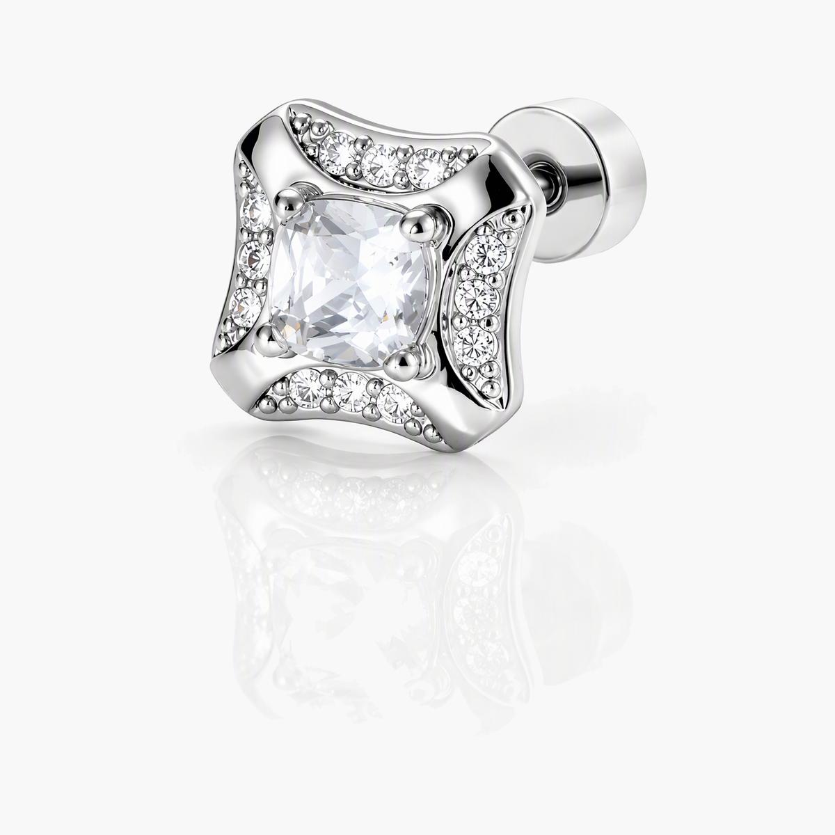 Square Gem Stud Earrings