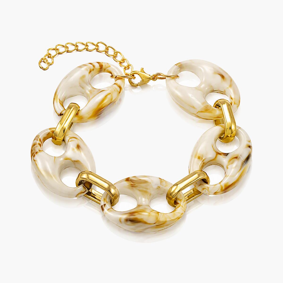Chunky Double Hole Oval Link Bracelet