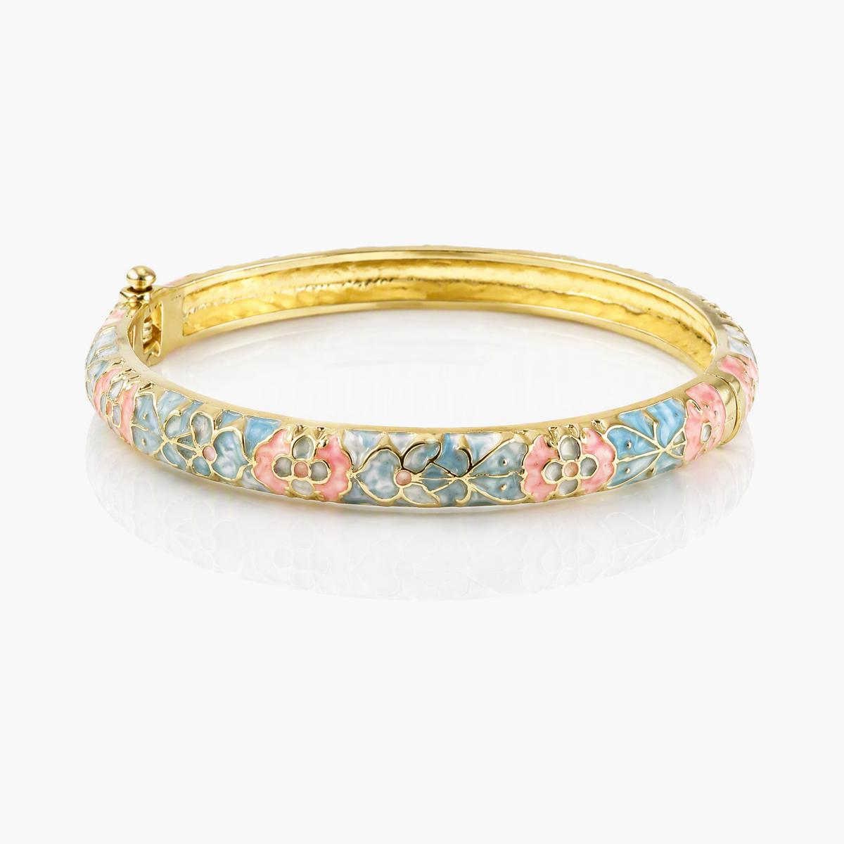 Dainty Floral Enamel Bangle
