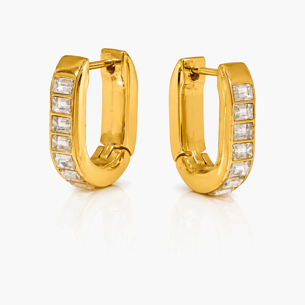 Trendy Rectangular Hoop Earrings