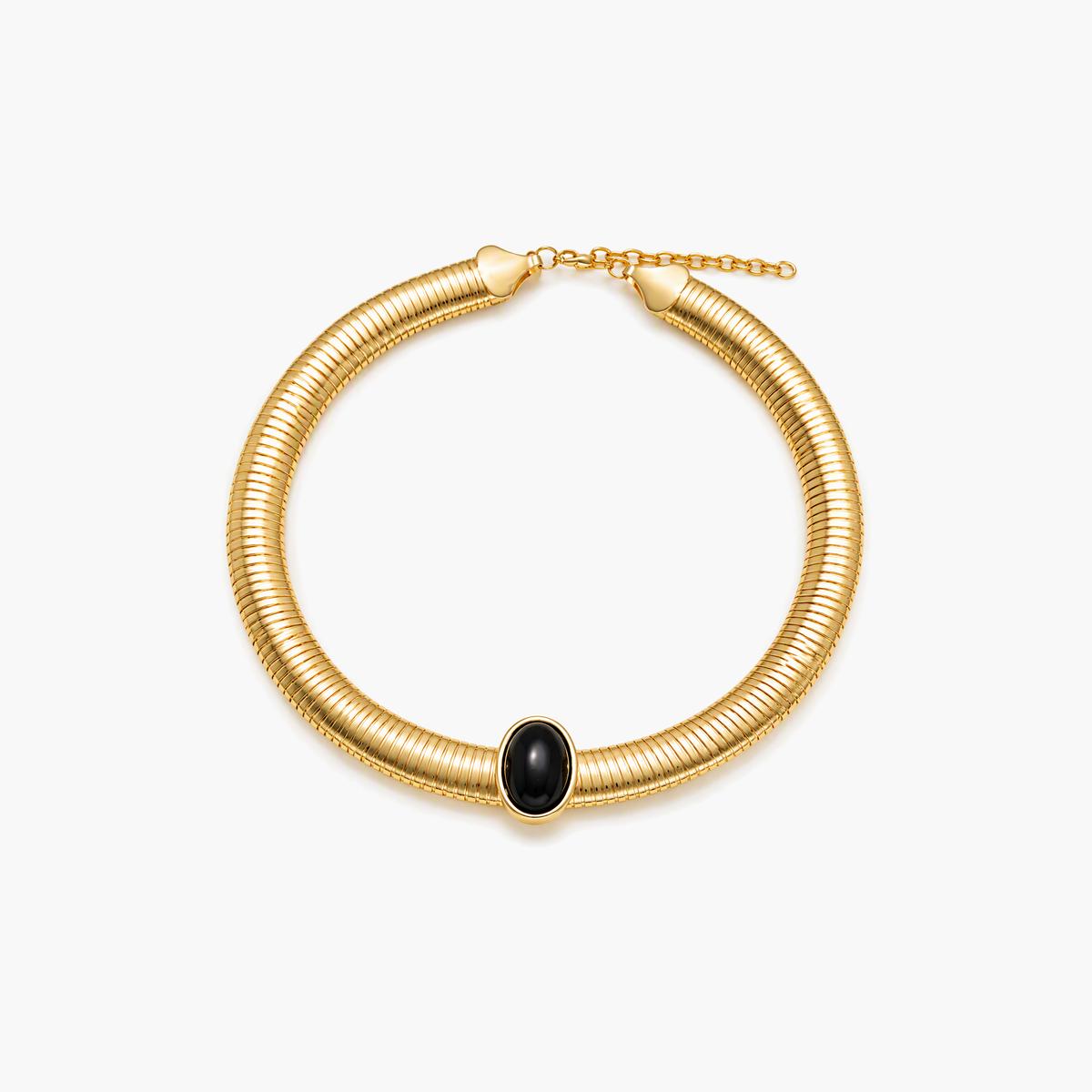 Vintage Ribbed Collar Necklace