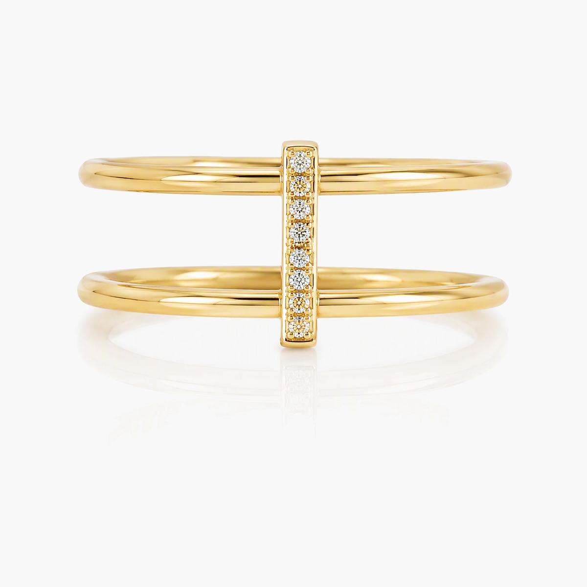 Dainty Pave Bar Ring