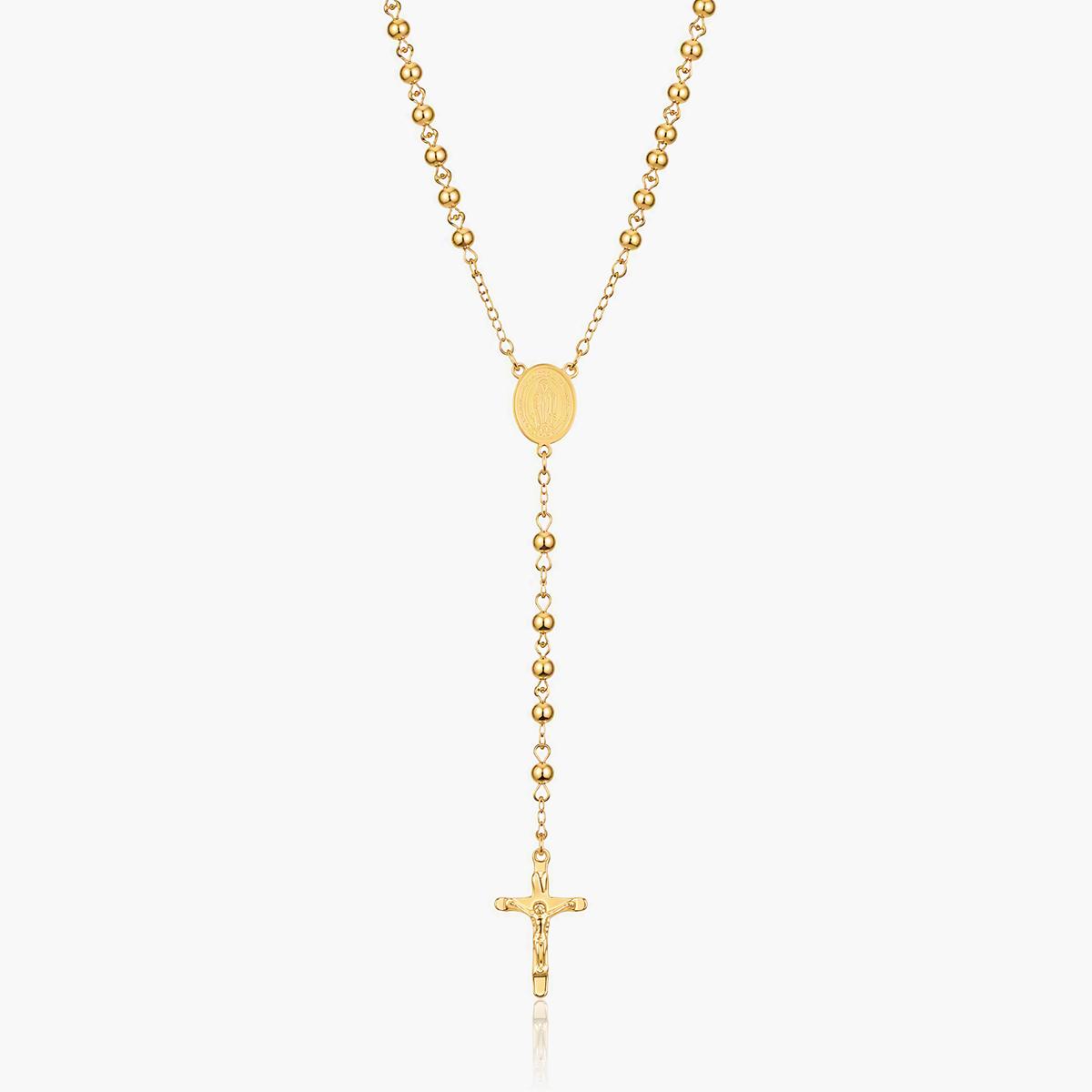 Dainty Crucifix Rosary Necklace
