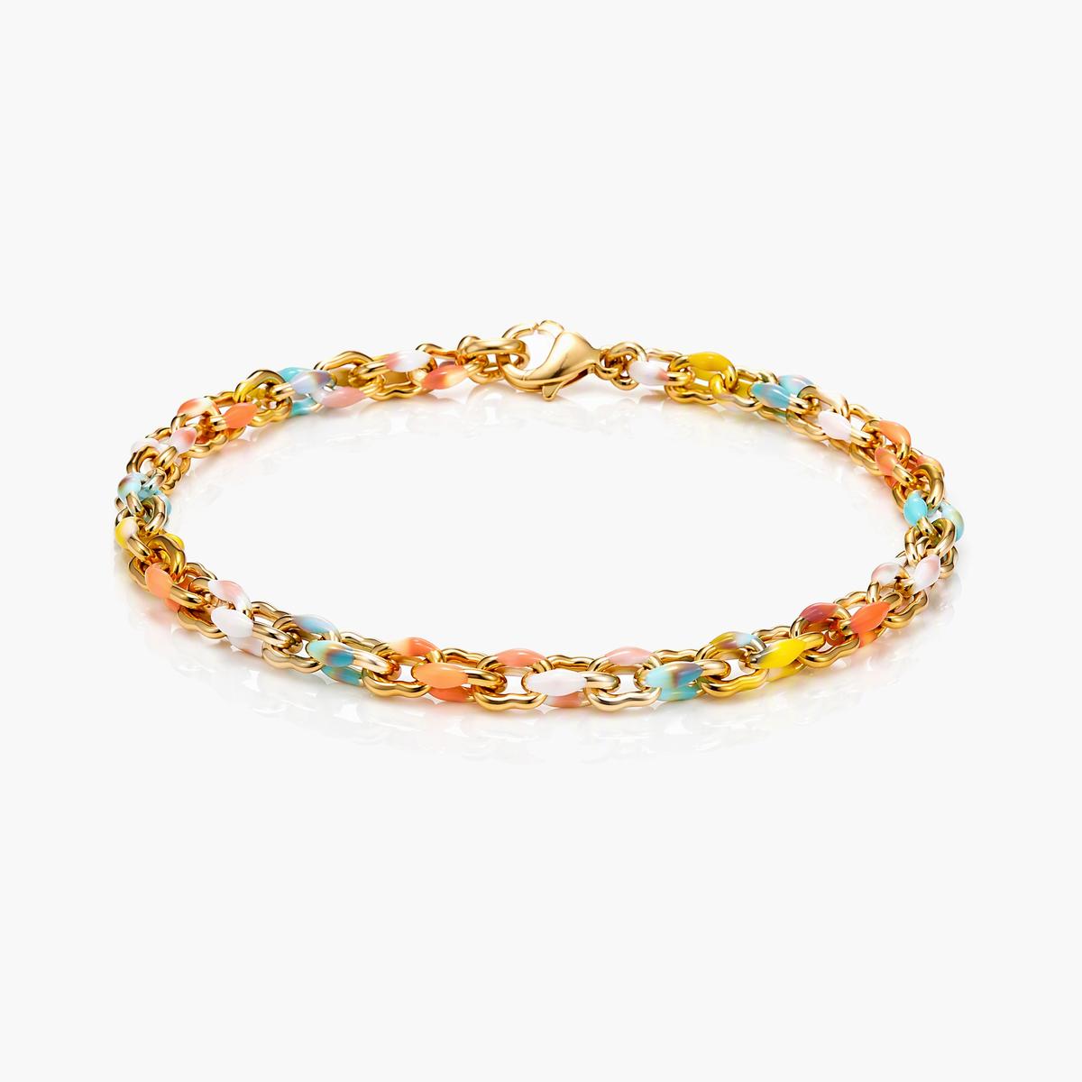 Dainty Enamel Link Chain Bracelet