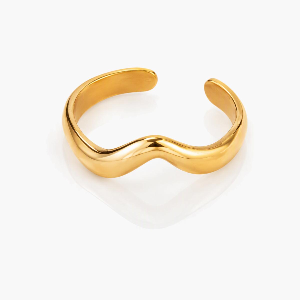 Minimalist Wavy Open Ring