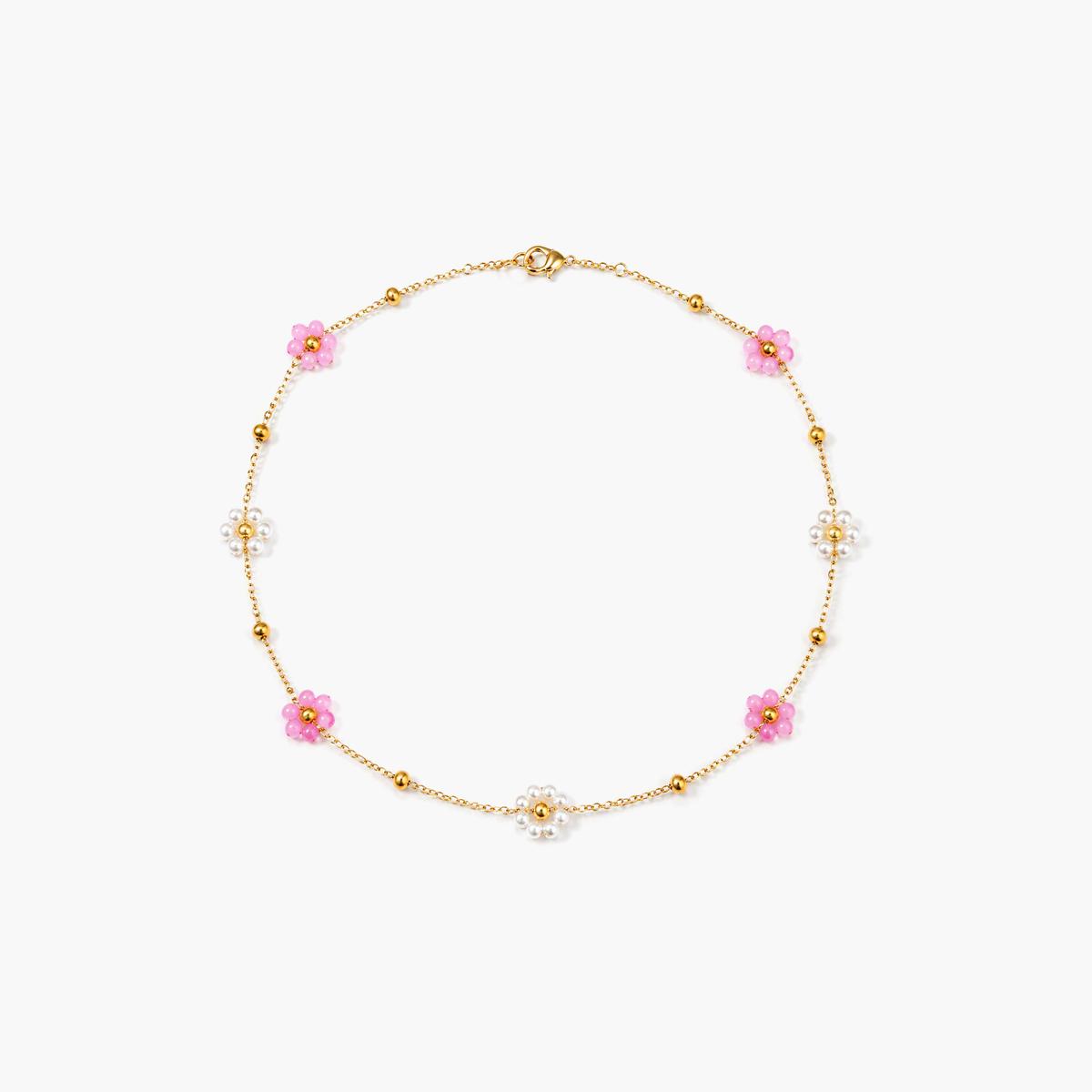 Cute Flower Bead Necklace