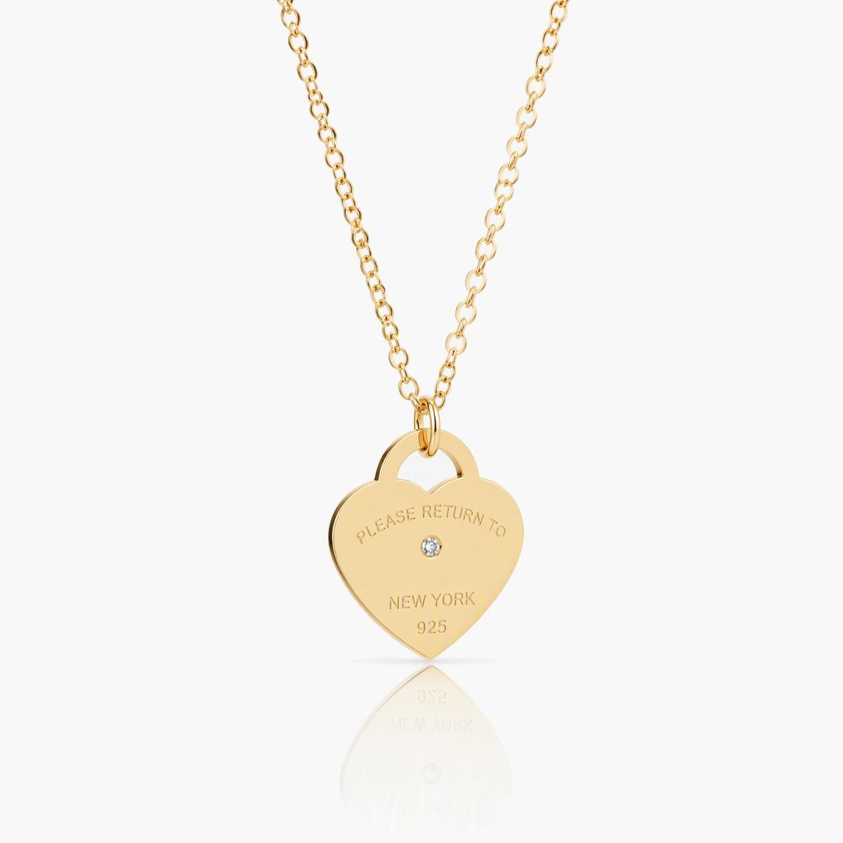 Dainty Heart Lock Pendant Necklace