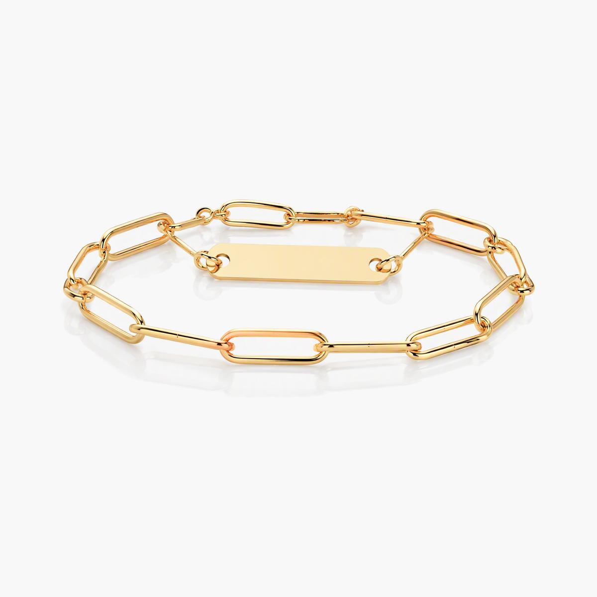 Minimalist Paperclip ID Plate Bracelet
