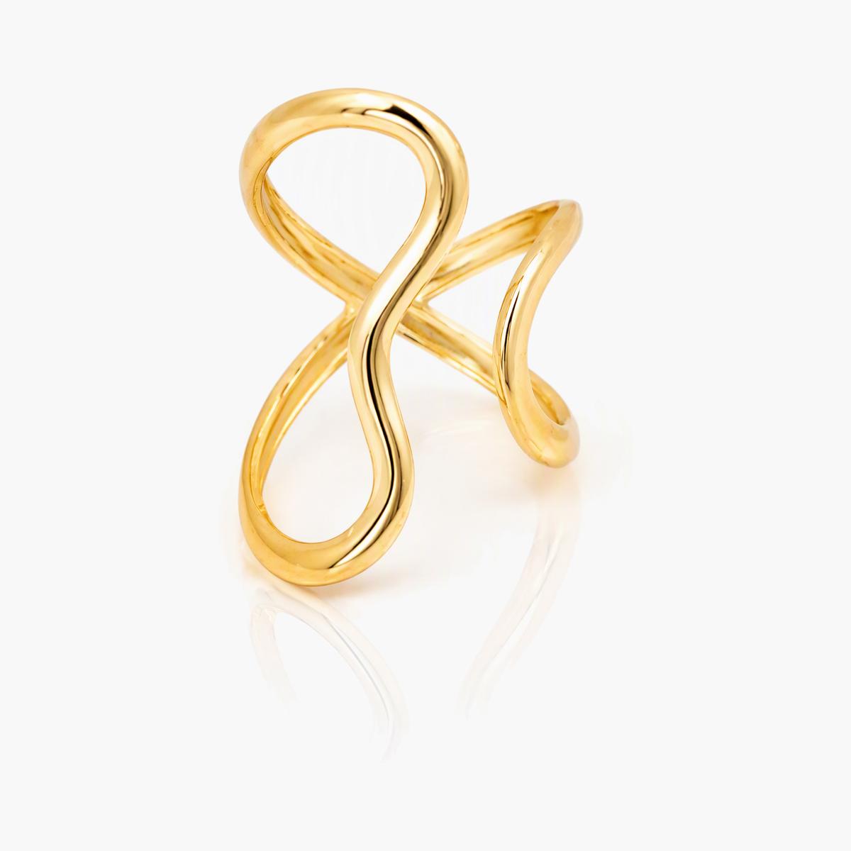 Trendy Mixed Motif Open Cuff Ring
