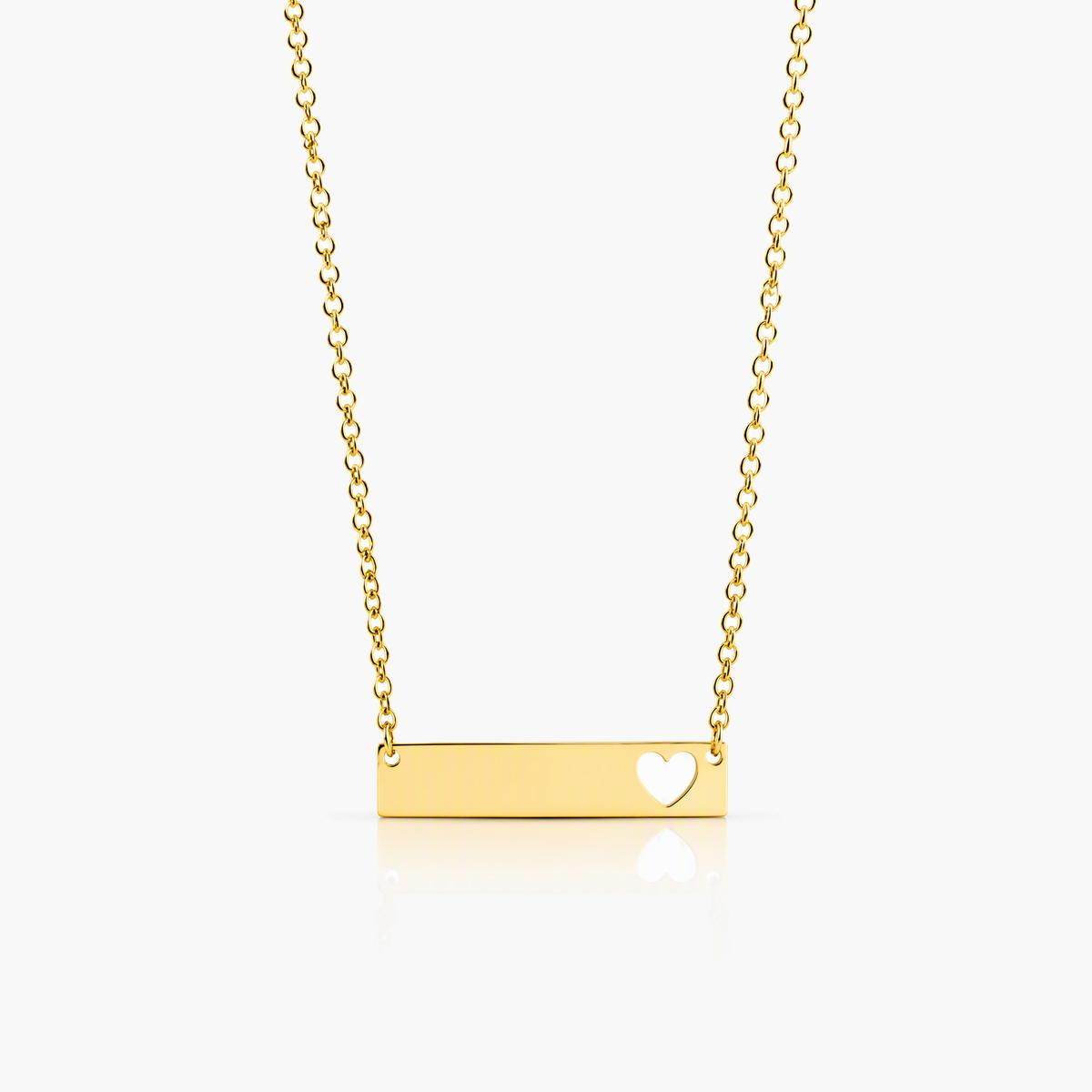 Minimalist Heart Cutout Bar Necklace