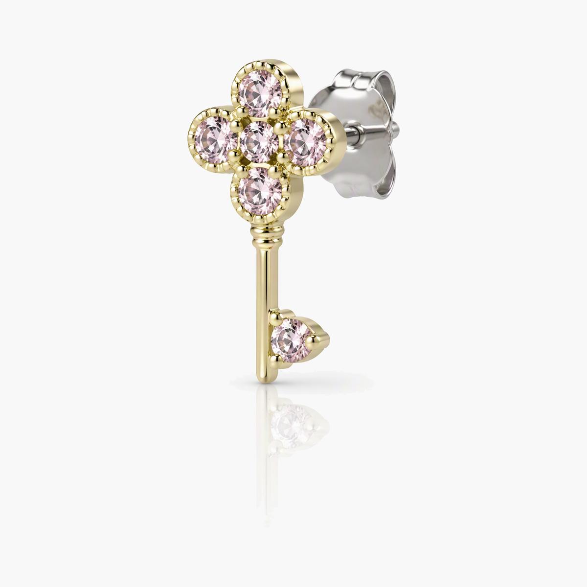 Dainty Four-Leaf Clover Key Stud Earrings