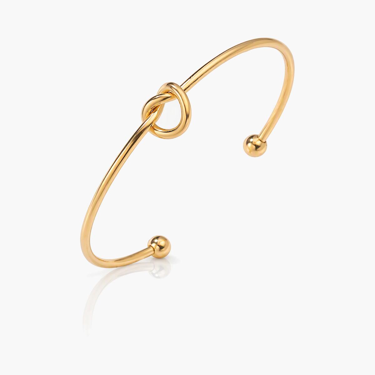 Minimalist Love Knot Open Cuff Bracelet