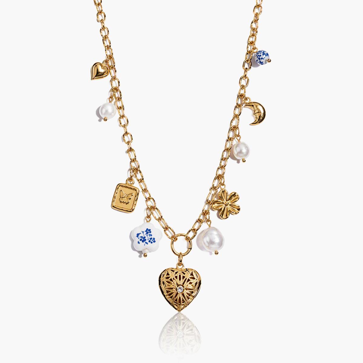 Vintage Heart Charm Necklace