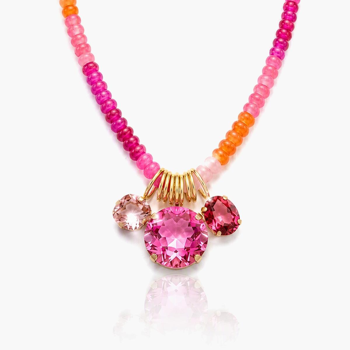 Trendy Round Stone Pendant Necklace