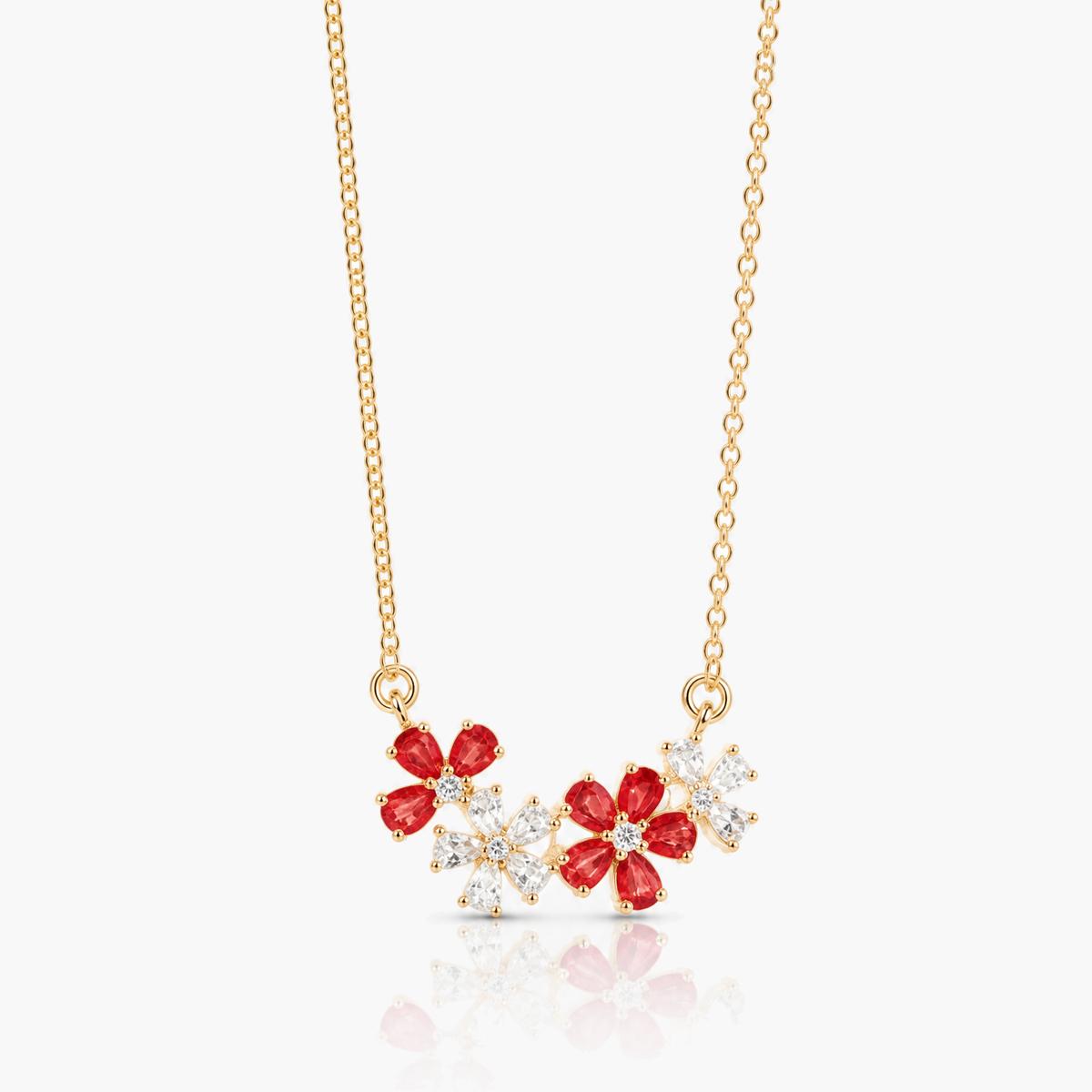 Cute Flower Cluster Pendant Necklace