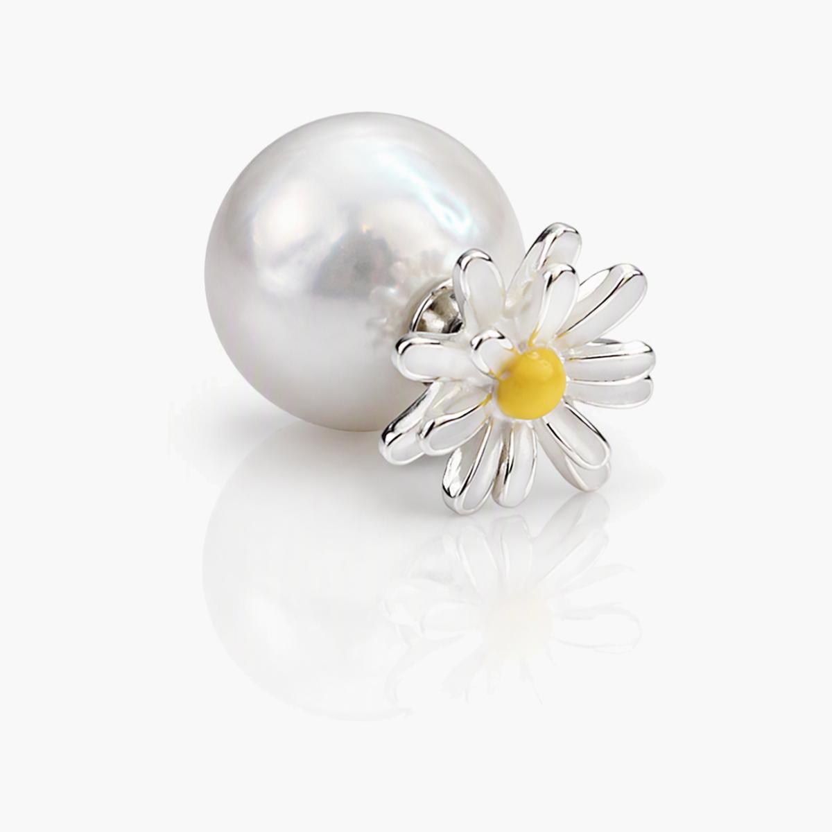 Cute Daisy Pearl Stud Earrings