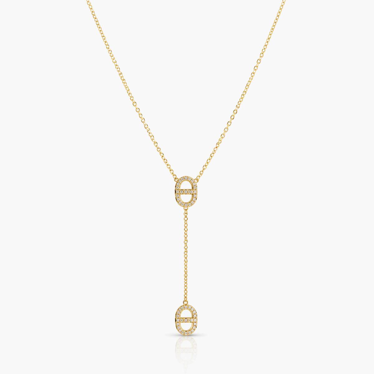 Dainty Oval Lariat Necklace