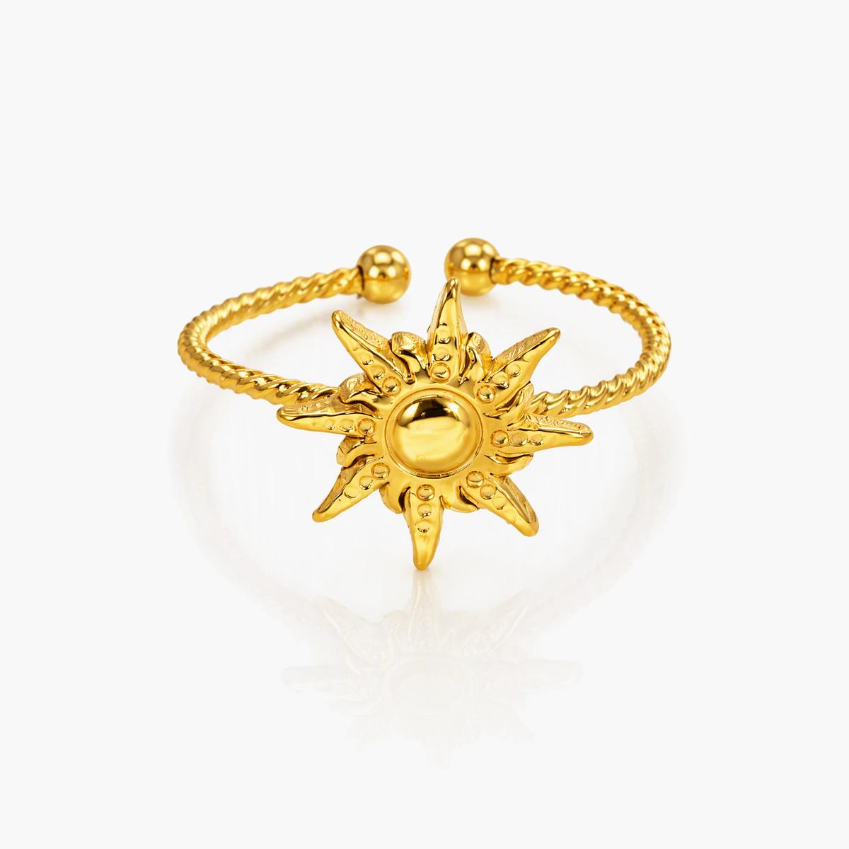 Trendy Sunburst Open Ring
