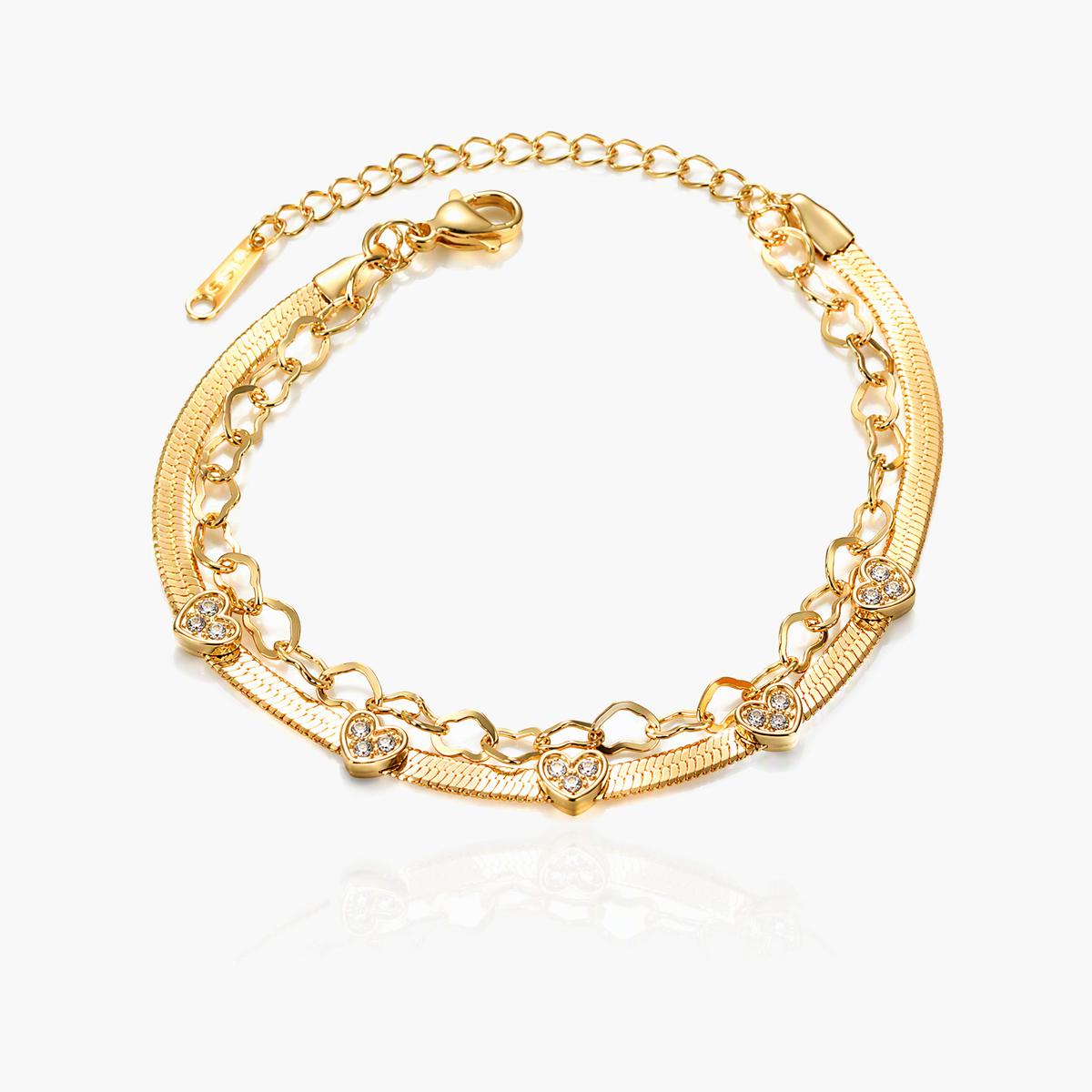 Dainty Heart Charm Bracelet