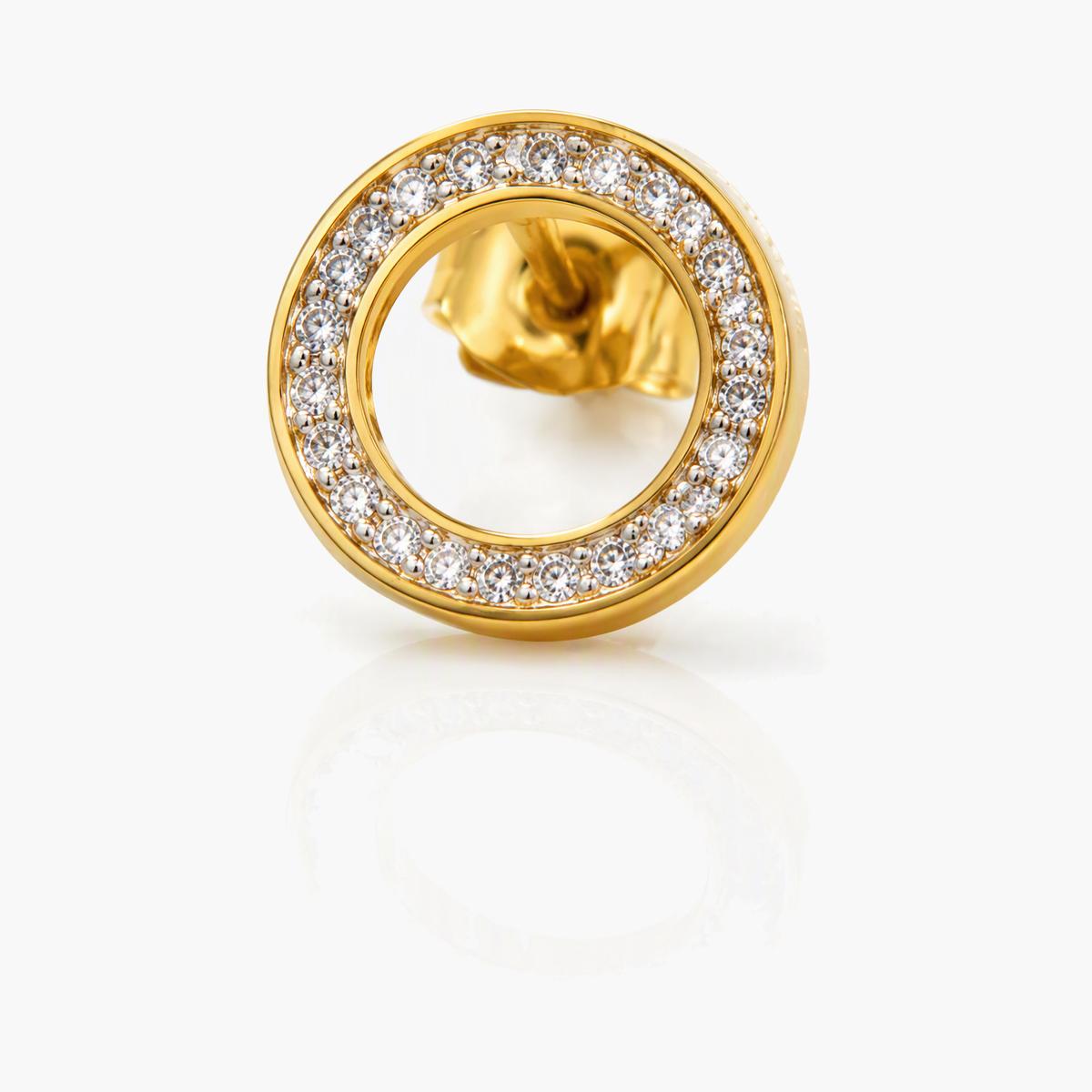 Dainty Pave Circle Stud Earrings