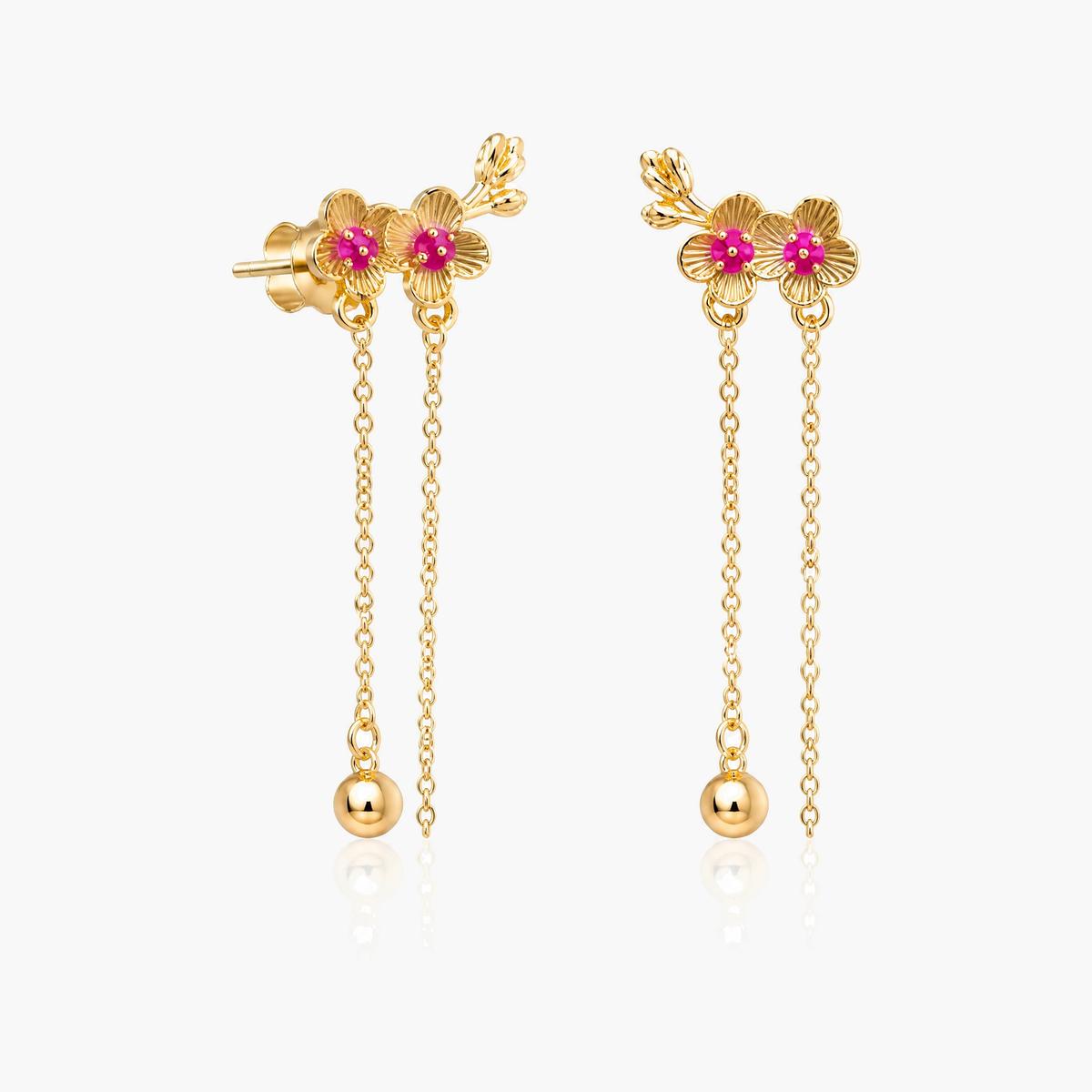 Dainty Flower Pearl Drop Earrings