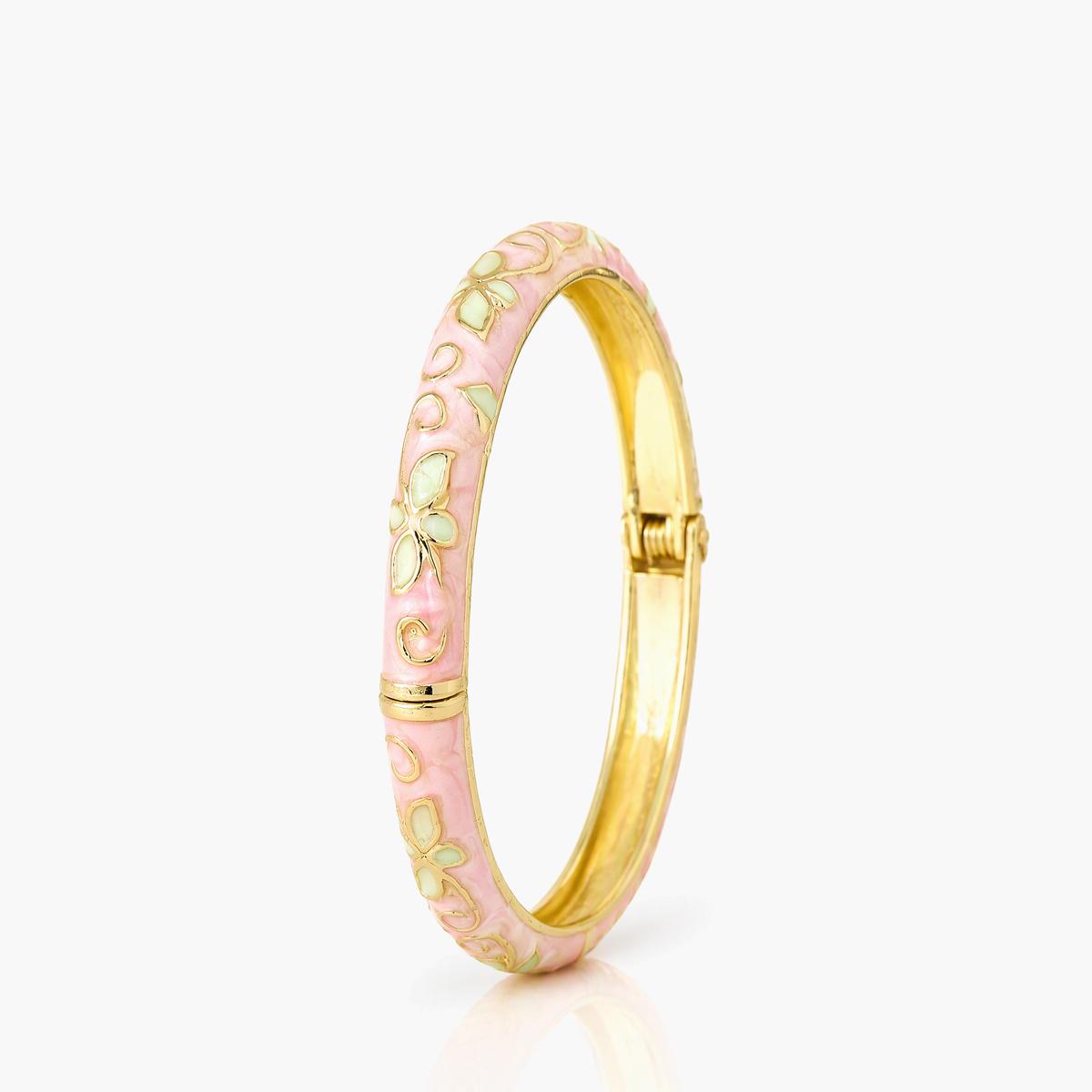 Dainty Floral Enamel Bangle