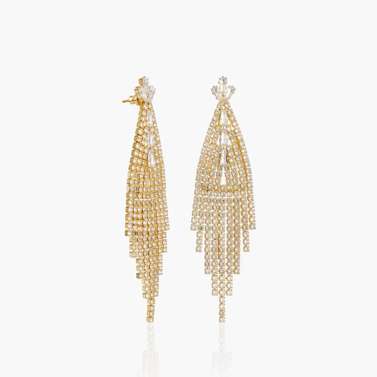 Elegant Crystal Fringe Drop Earrings