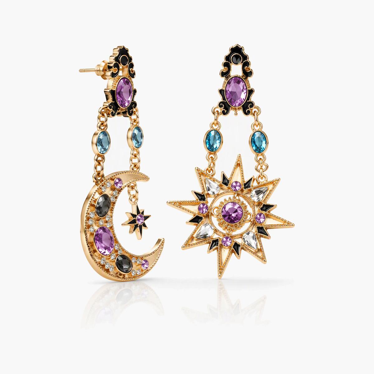 Vintage Star Moon Drop Earrings