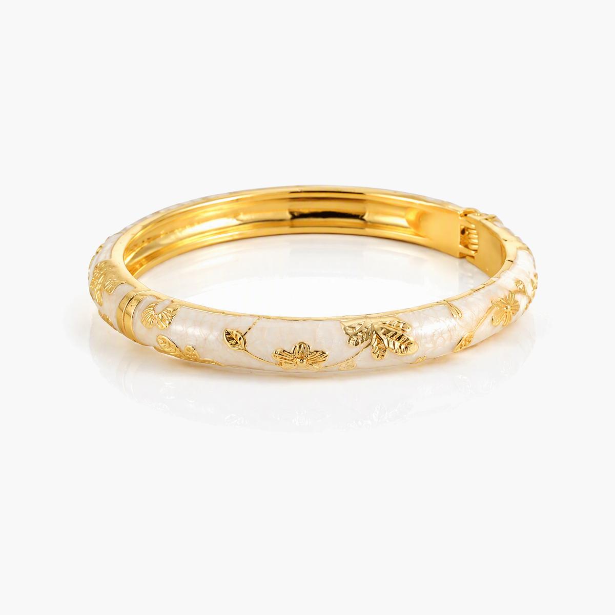 Elegant Floral Enamel Bangle