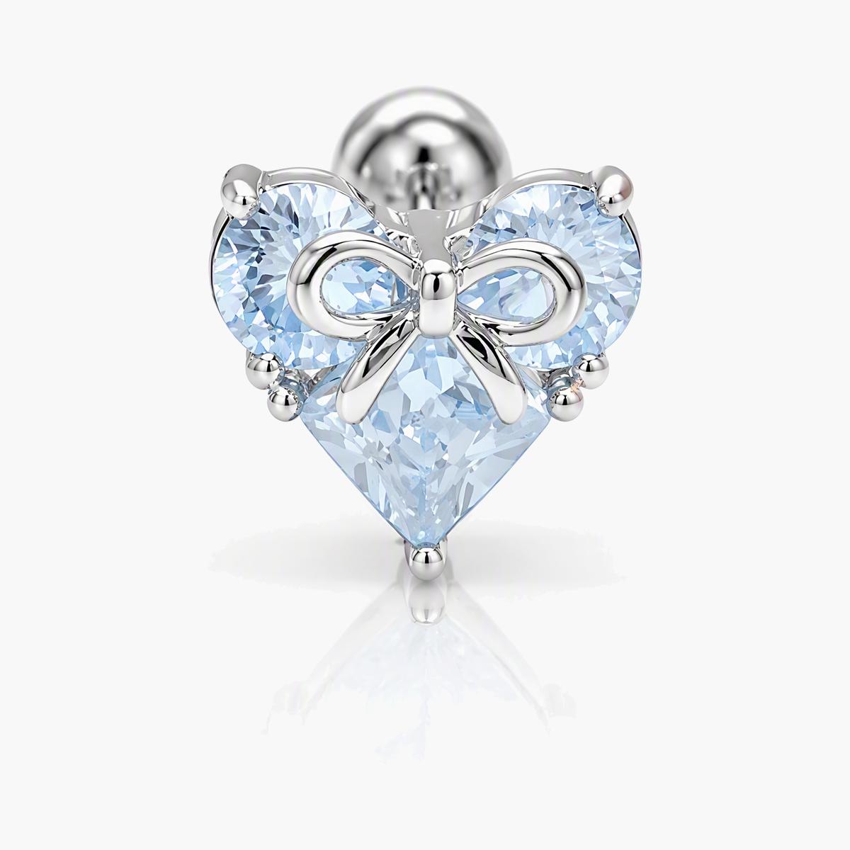 Heart Bow Knot & Key Stud Earrings