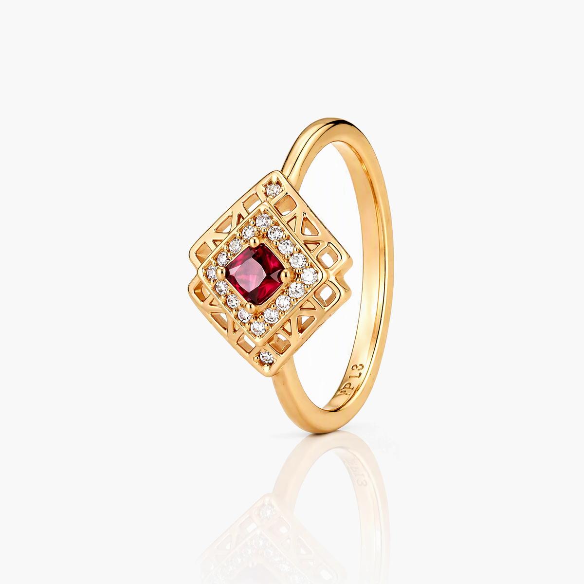 Vintage Square Halo Ring