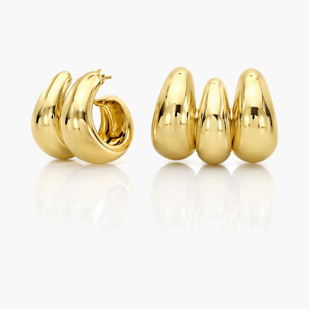 Trendy Mixed Shape Hoop Earrings