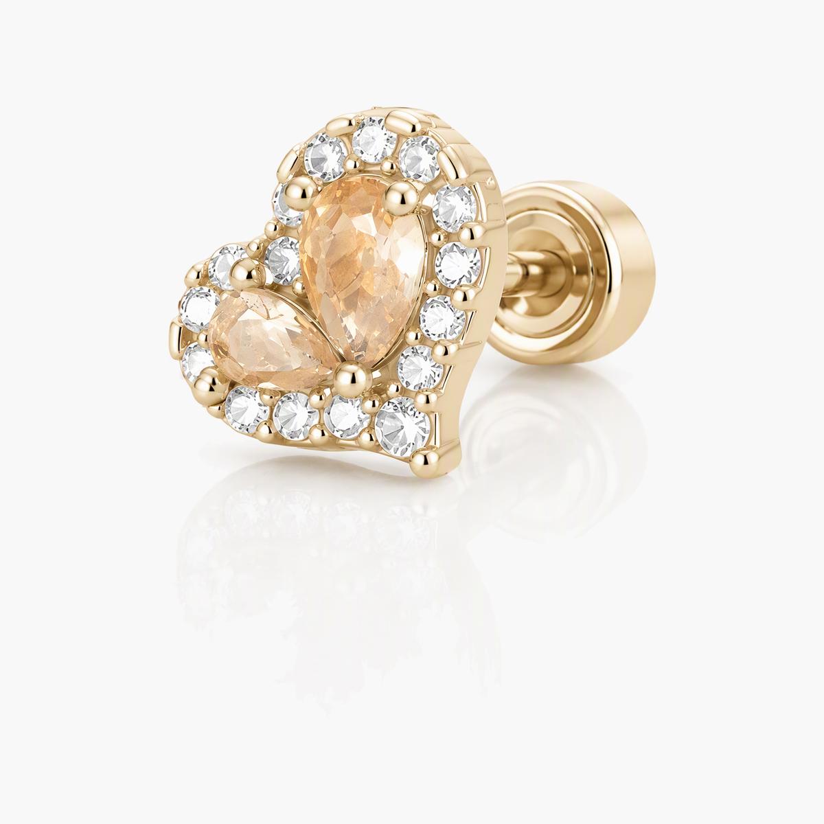 Dainty Double Heart Stud Earrings