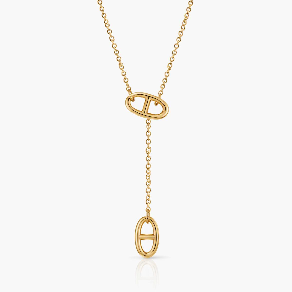 Minimalist Oval Link Y-Necklace