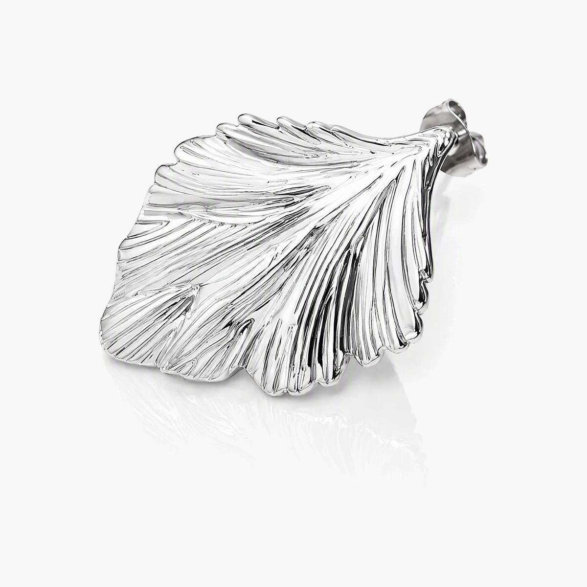 Leaf Branch And Shell Stud Earrings