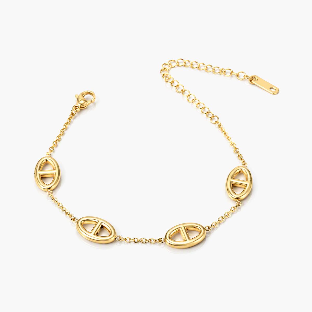 Minimalist Interlocking Oval Bracelet