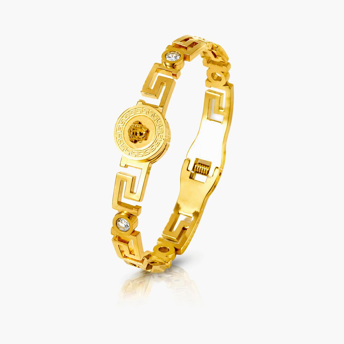 Greek Key Medallion Bracelet