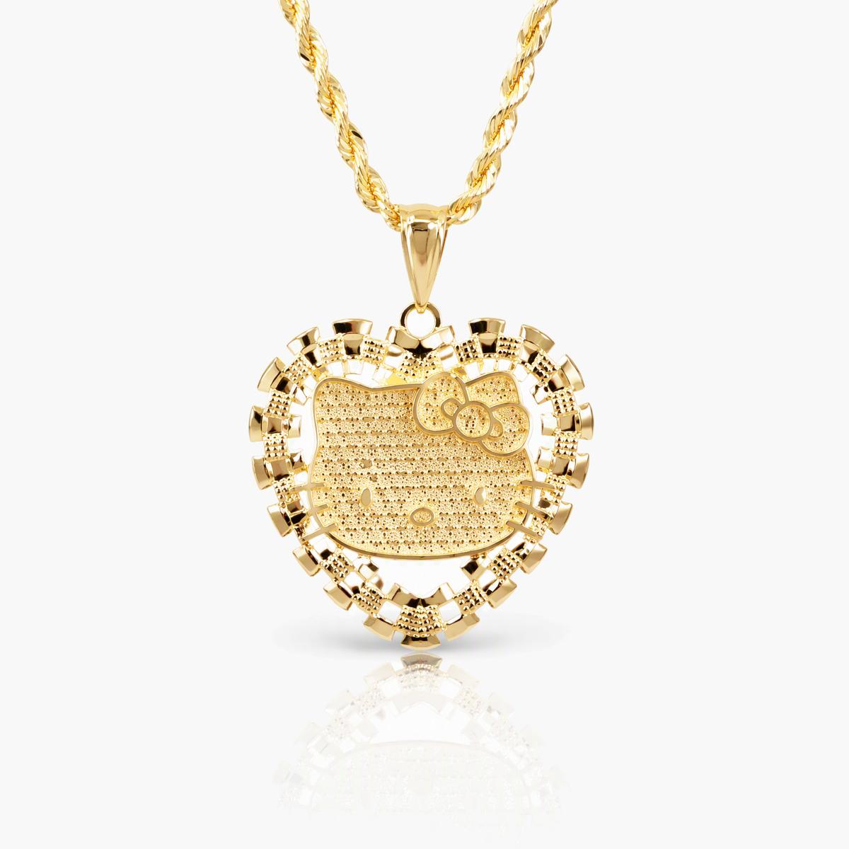 Cute Heart Cat Pendant Necklace